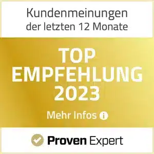 Siegel Provenexpert top Empfehlung 2023